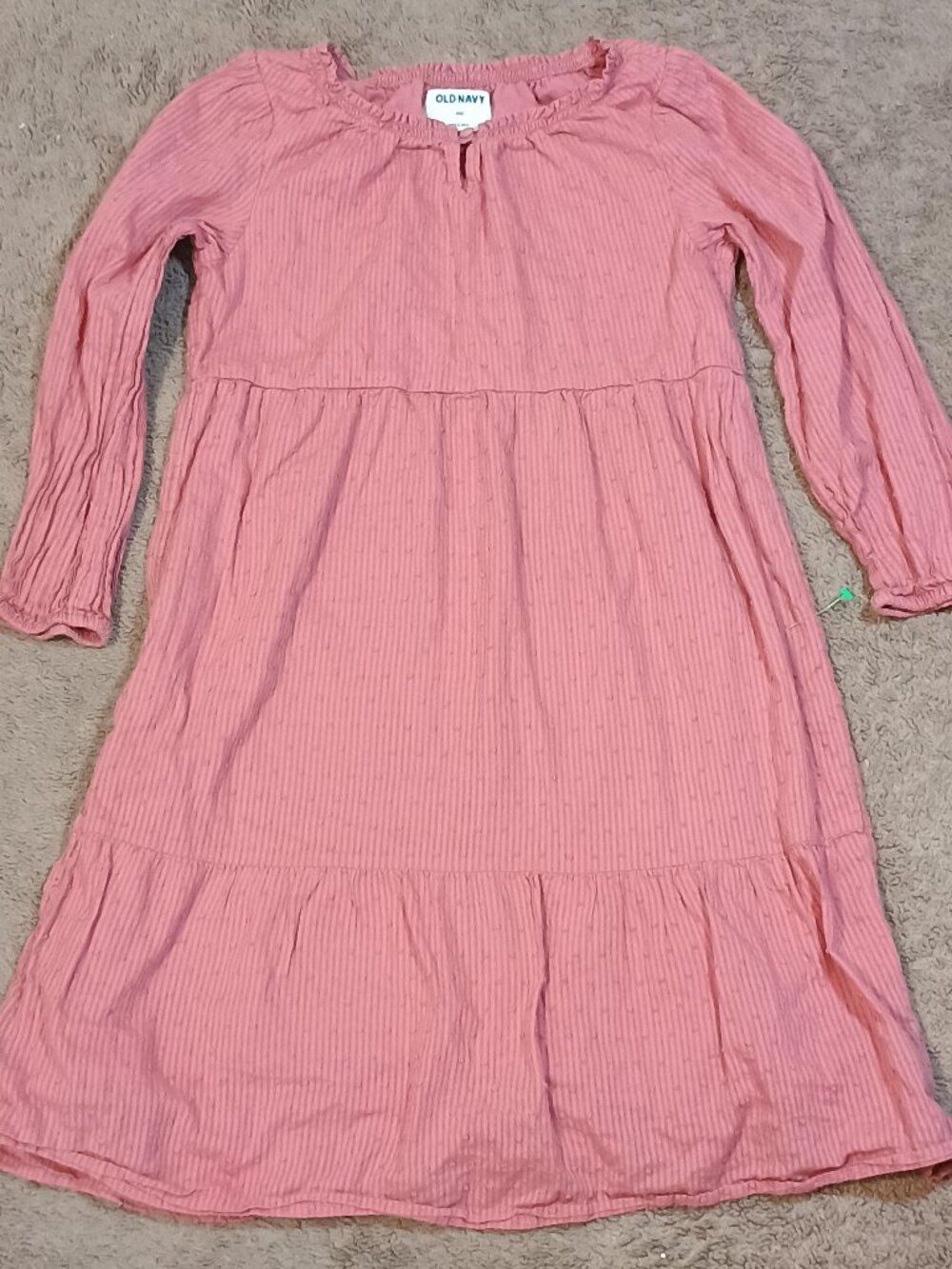 Old Navy/Dress/Girls 8 Dusty Rose Tiered Midi Cottagecore Prairie Holiday School
